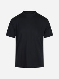T-shirt in cotone, Tencel e lana merino nera OUT FIT - vista frontale