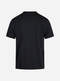 T-shirt in cotone, Tencel e lana merino nera OUT FIT - vista posteriore