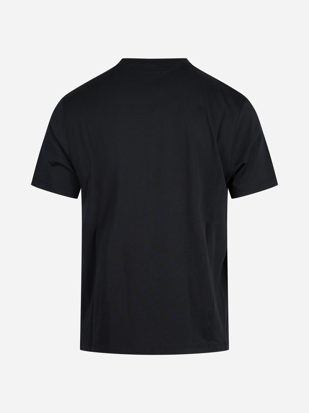 T-shirt in cotone, Tencel e lana merino nera OUT FIT - vista posteriore
