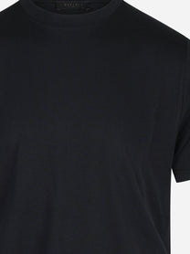 T-shirt in cotone, Tencel e lana merino nera OUT FIT - dettaglio