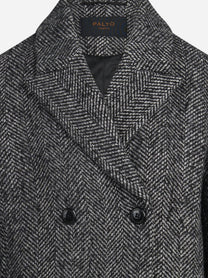 Cappotto Domitilla Neo spigato nero e bianco - dettaglio del prodotto