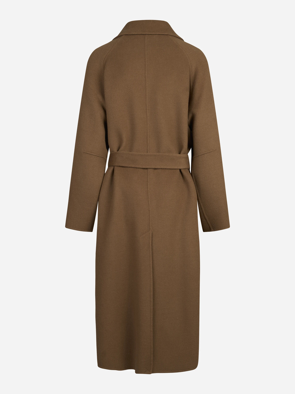 Cappotto Marcella DB con cintura beige - vista posteriore