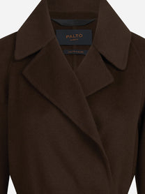 Cappotto Paola DB con cintura marrone - dettaglio del prodotto