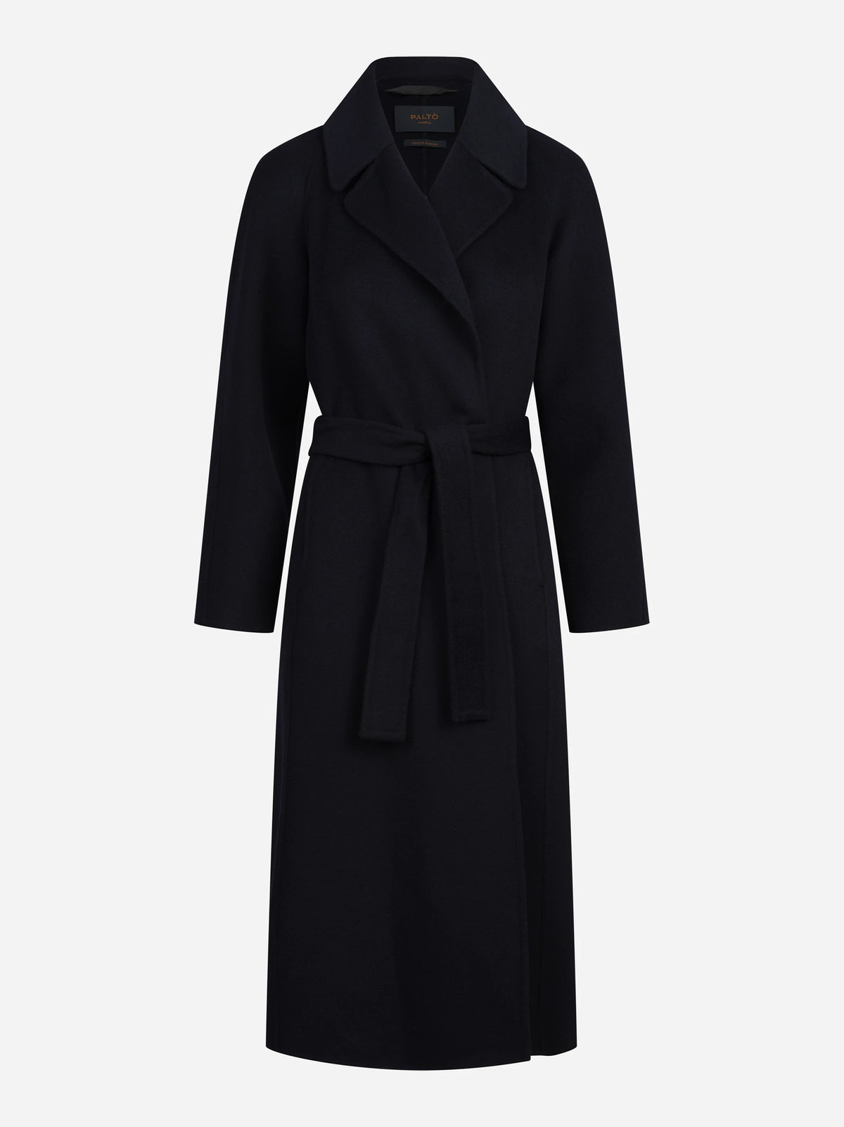 Cappotto Paola DB con cintura blu navy - vista frontale