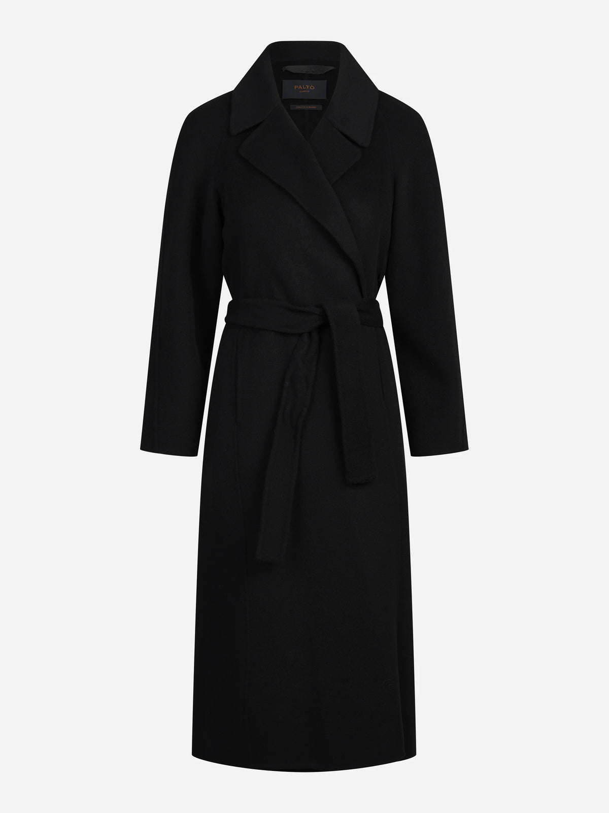 Cappotto Paola DB con cintura nero - vista frontale