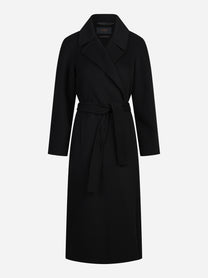 Cappotto Paola DB con cintura nero - vista frontale