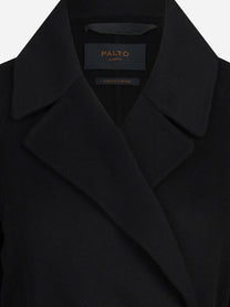 Cappotto Paola DB con cintura nero - dettaglio del prodotto