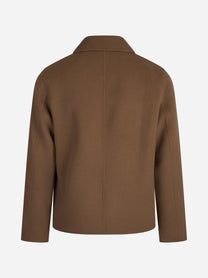 Cappotto Dante corto in lana marrone - vista posteriore