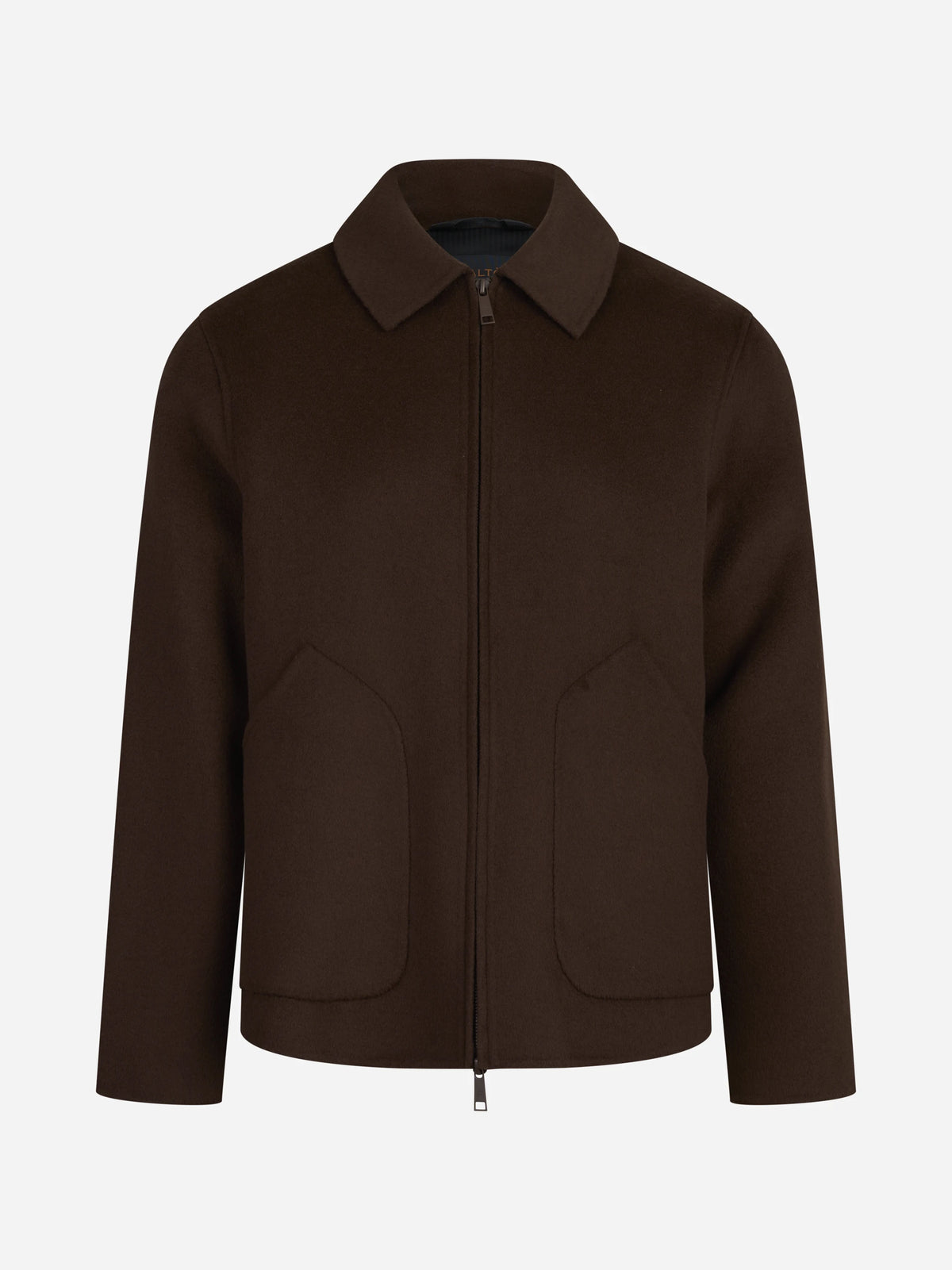 Cappotto Dante corto in lana marrone - vista frontale