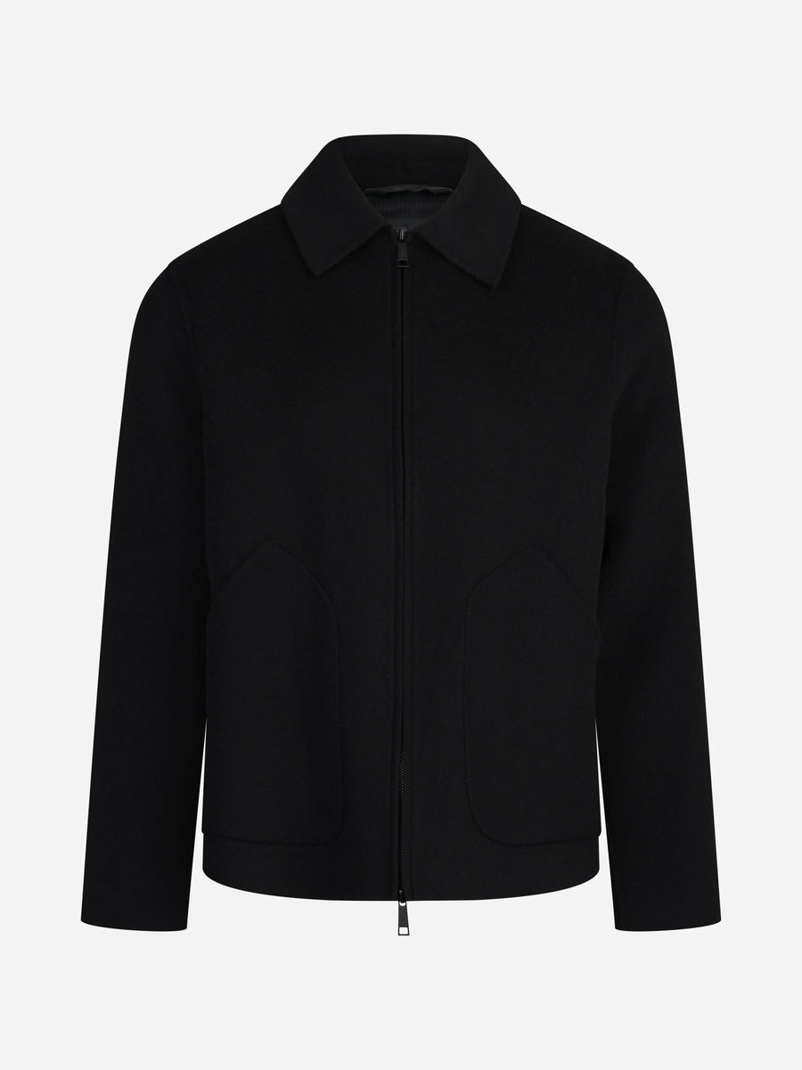 Cappotto Dante corto in lana nero - vista frontale