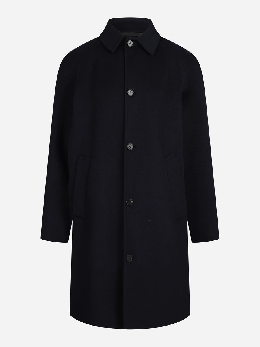 Cappotto Marcello in lana blu - vista frontale