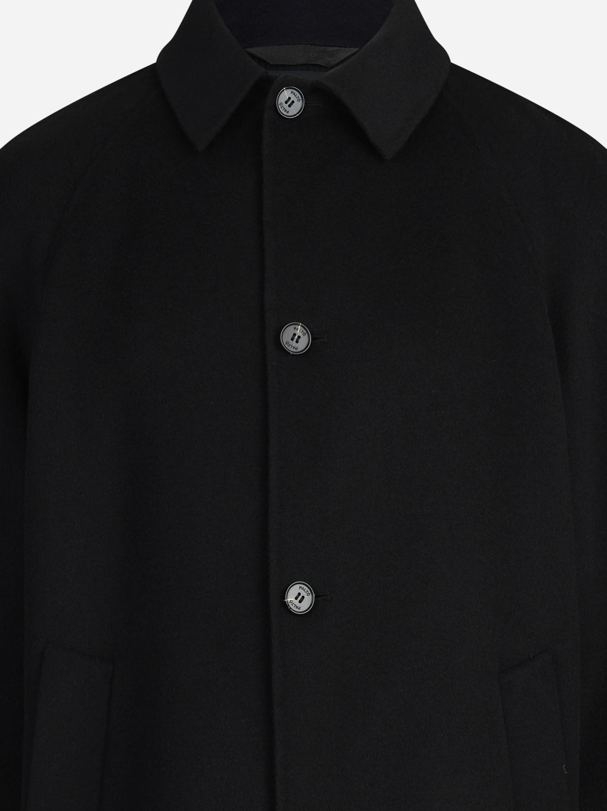 Cappotto Marcello in lana nero - dettaglio del prodotto
