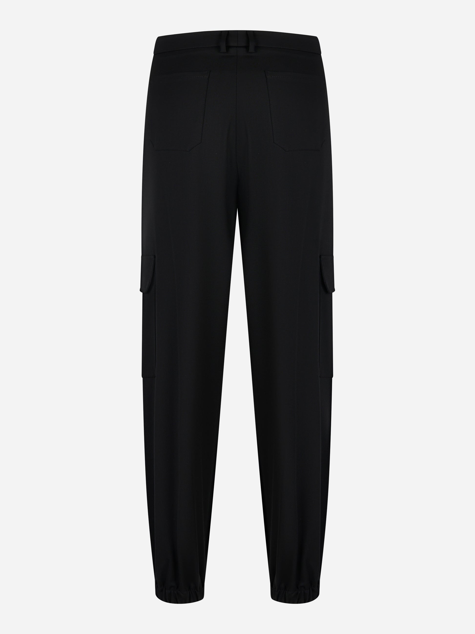 Pantalone cargo Petra in lana tecnica nera PT TORINO vista posteriore