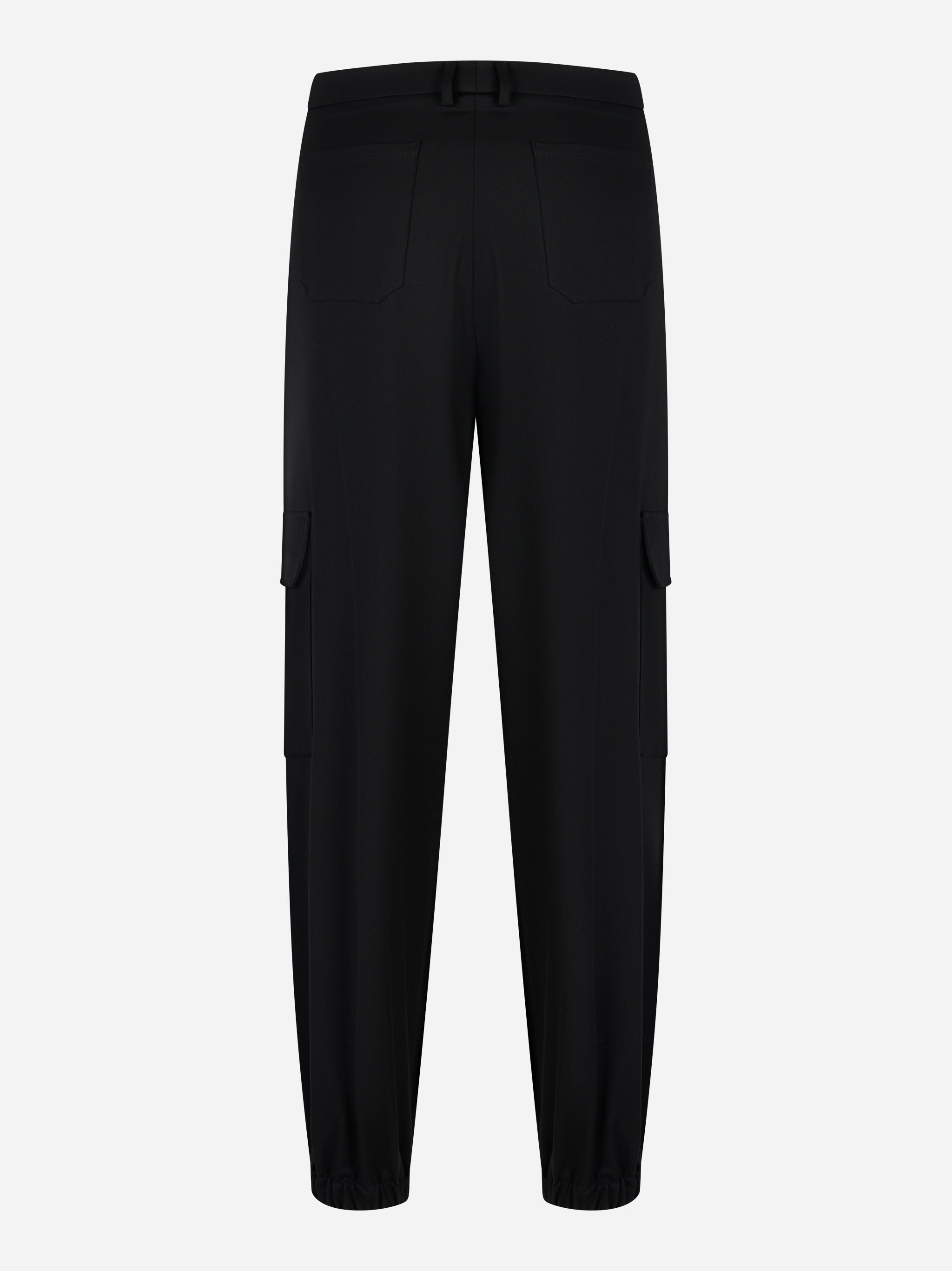 Pantalone cargo Petra in lana tecnica nera PT TORINO vista posteriore