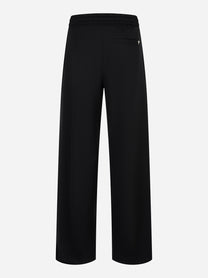Pantalone jogger Dondup in flanella nera con tasca posteriore, vista retro