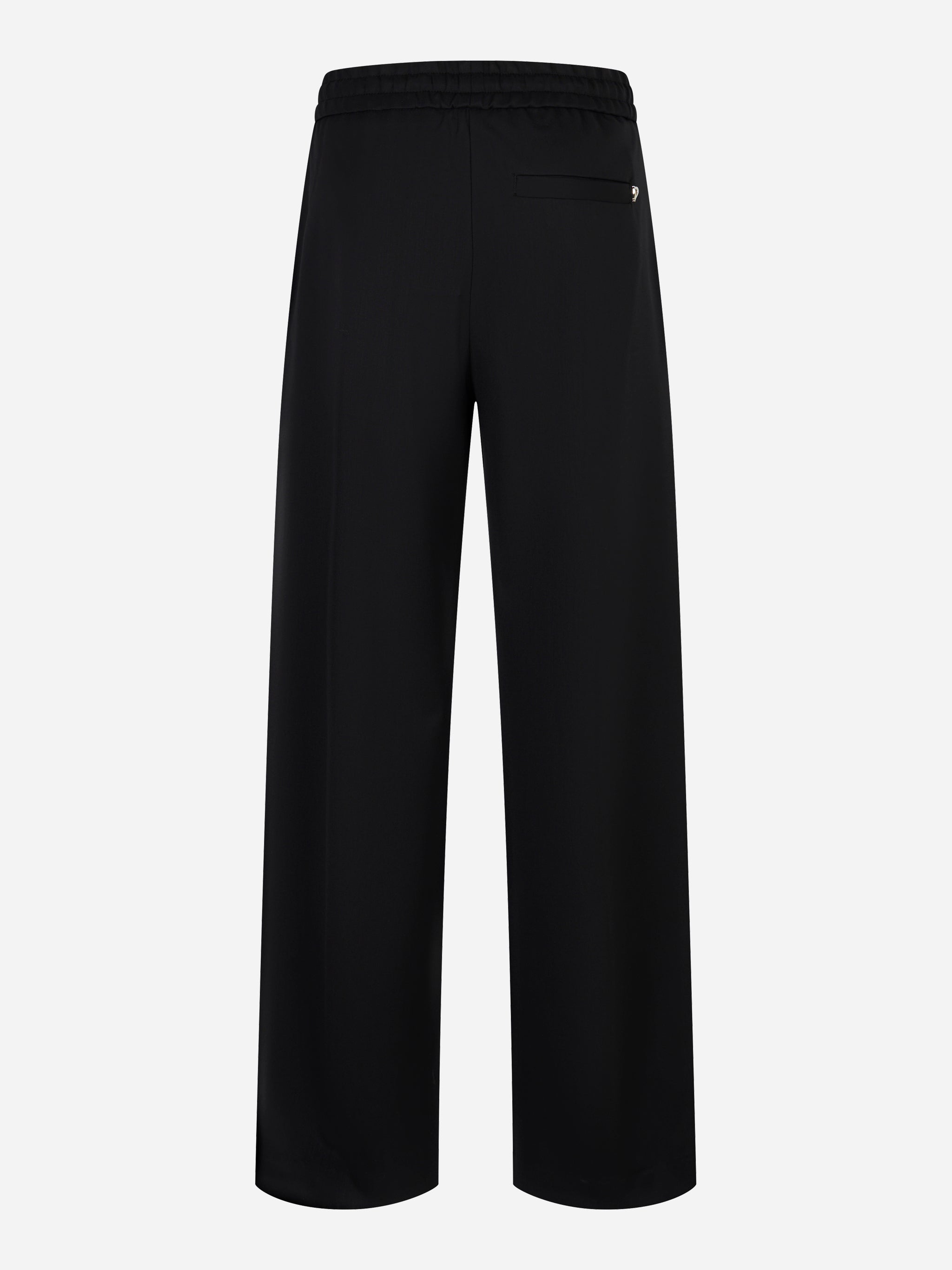 Pantalone jogger Dondup in flanella nera con tasca posteriore, vista retro