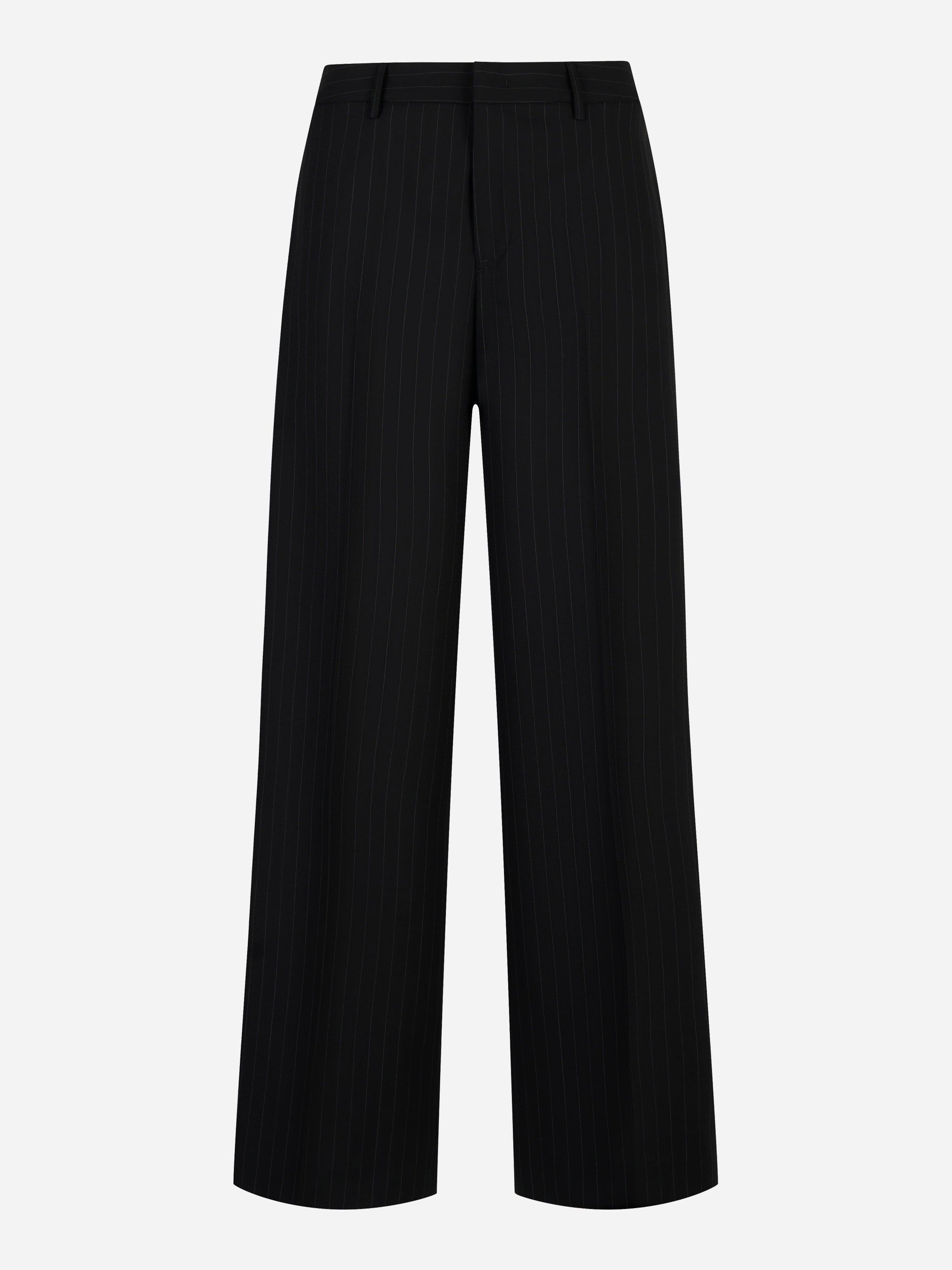 Pantalone Lorenza in flanella nera con righe sottili PT Torino