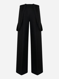 Pantalone nero con taglio sartoriale e bretelle Dondup Tecla retro