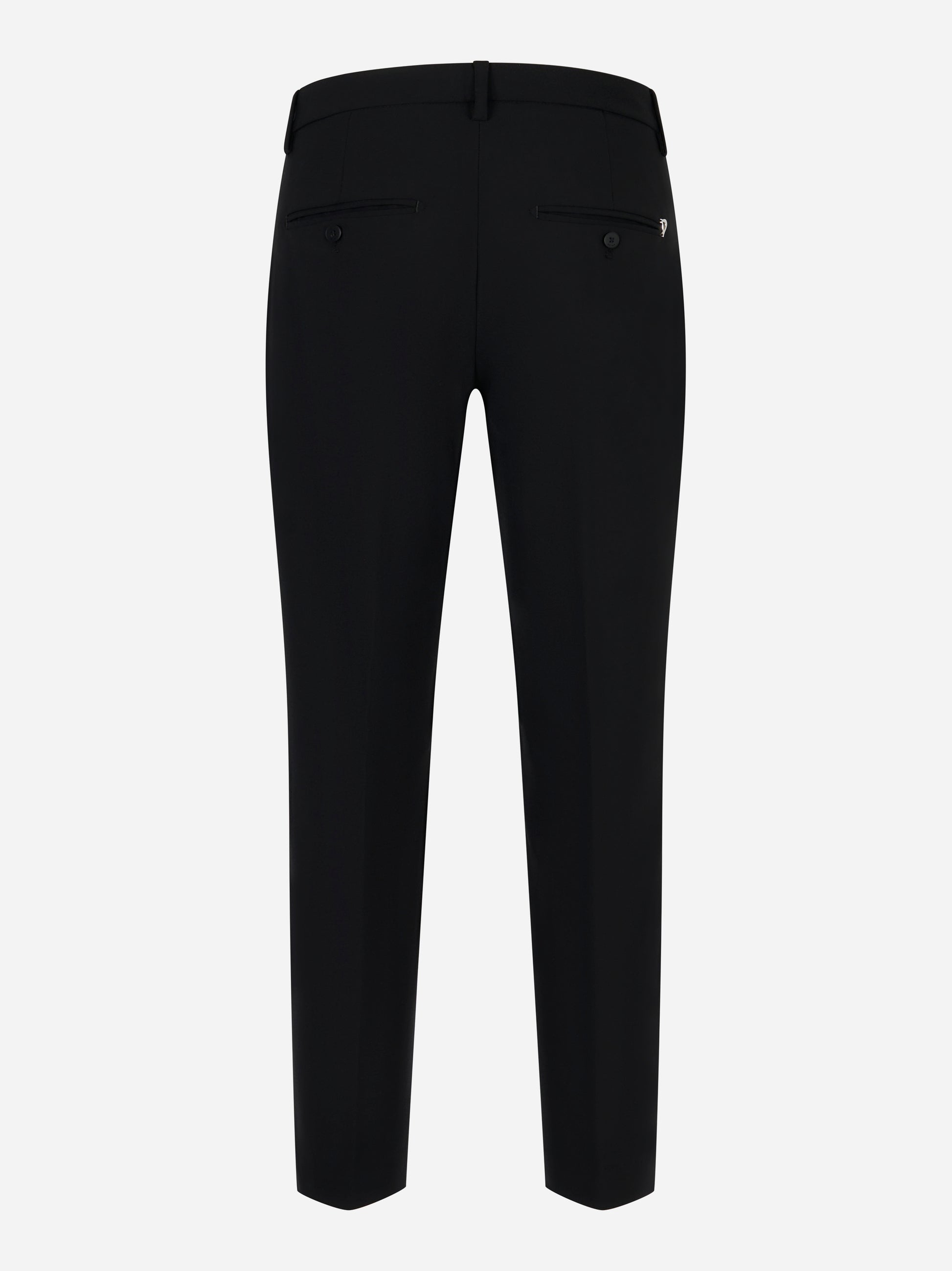 Pantalone classico nero con tasche posteriori a filetto Dondup - retro