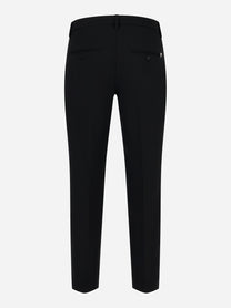Pantalone classico nero con tasche posteriori a filetto Dondup - retro