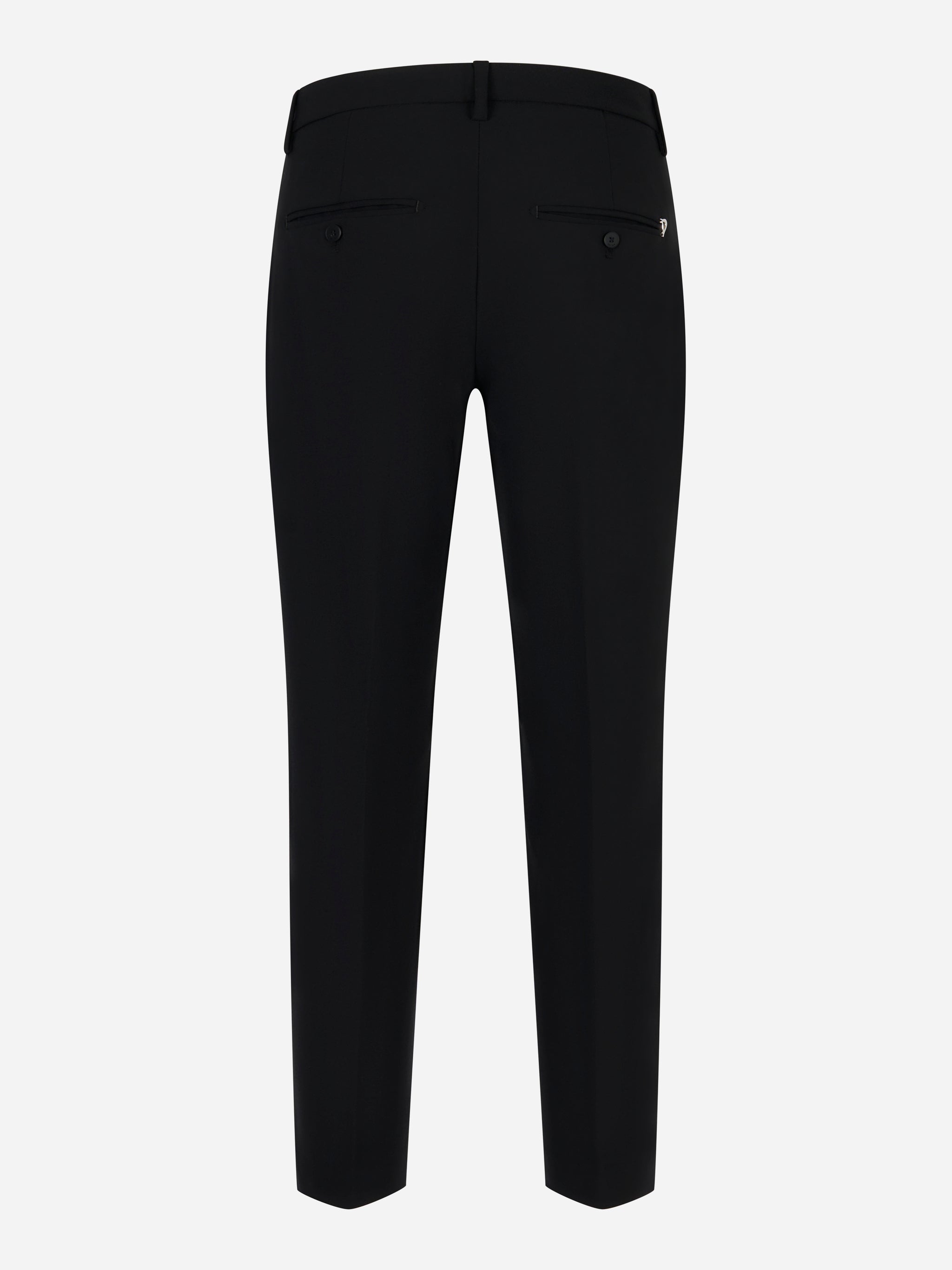 Pantalone classico nero con tasche posteriori a filetto Dondup - retro