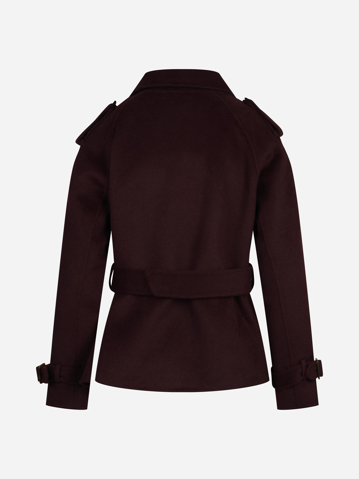 Trench corto Gal con cintura bordeaux PARK PLACE - vista posteriore