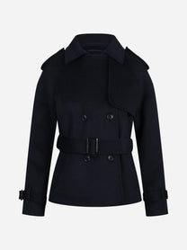 Trench corto Gal con cintura blu PARK PLACE - vista frontale