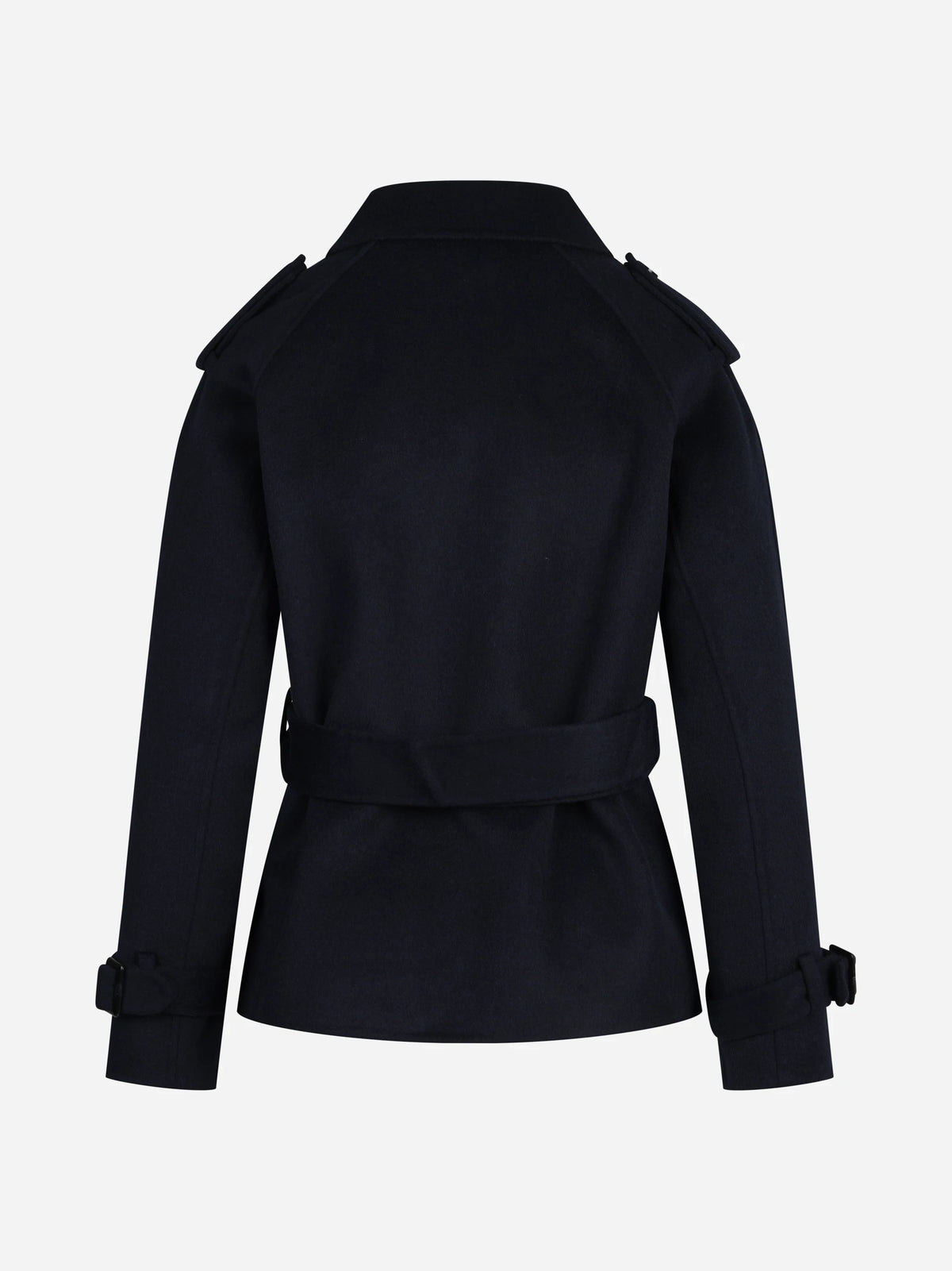 Trench corto Gal con cintura blu PARK PLACE - vista posteriore