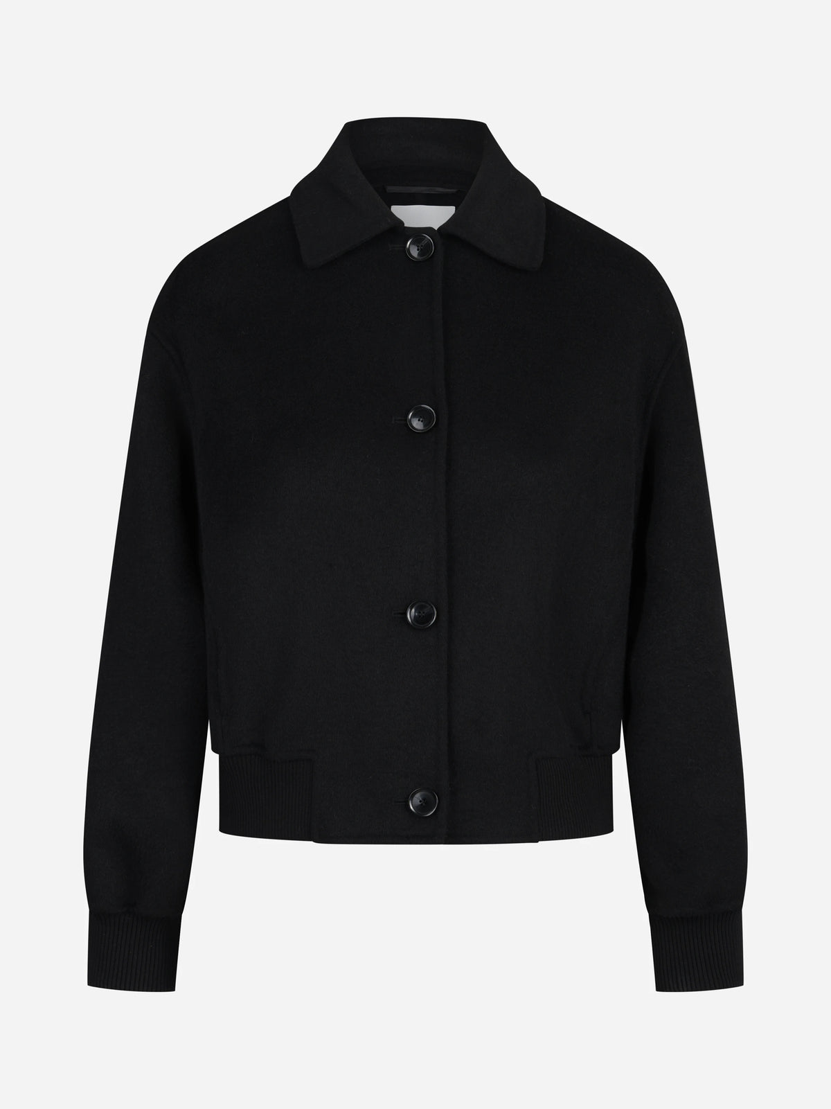 Bomber Greta con bottoni nero PARK PLACE - vista frontale