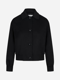 Bomber Greta con bottoni nero PARK PLACE - vista frontale