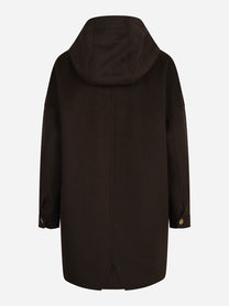 Cappotto Michelle con cappuccio marrone PARK PLACE - vista posteriore