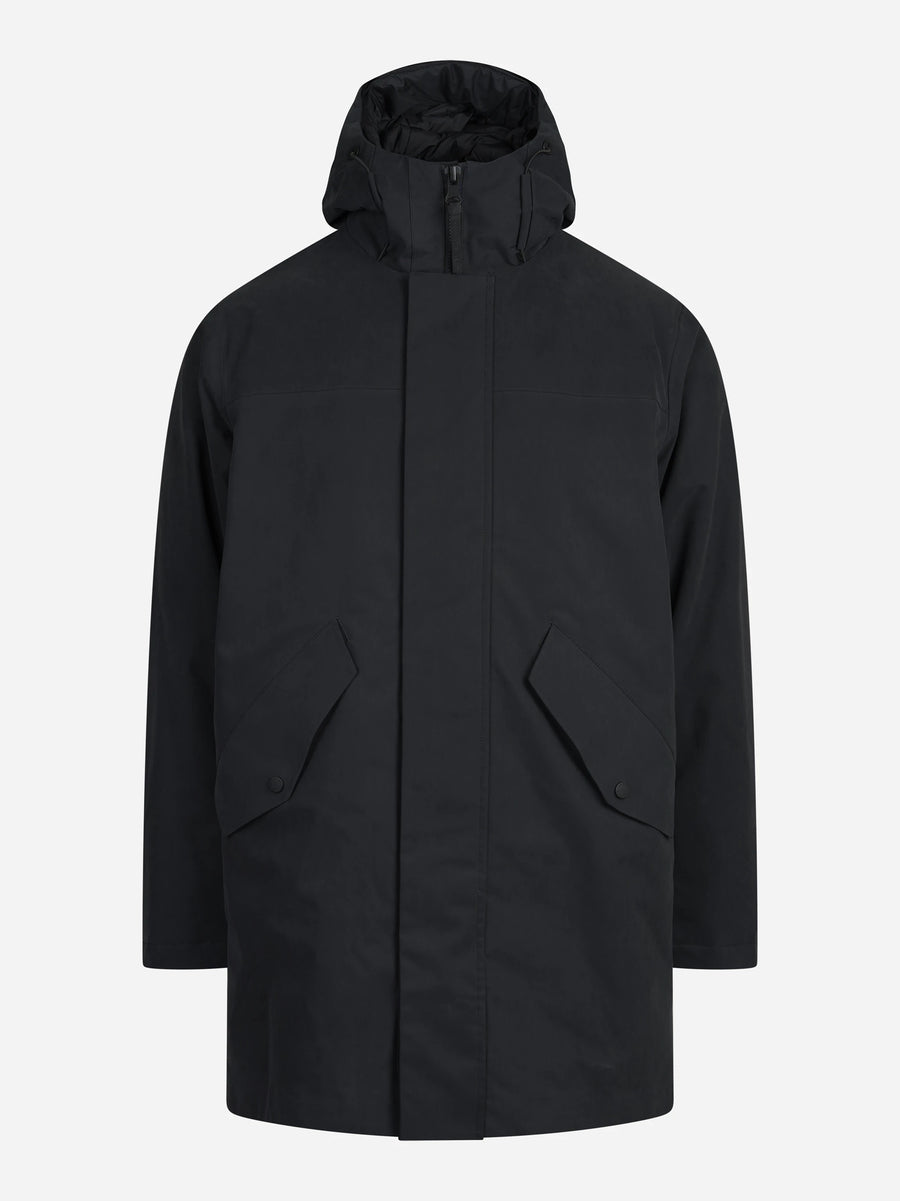 Parka Hime con cappuccio nero - vista frontale