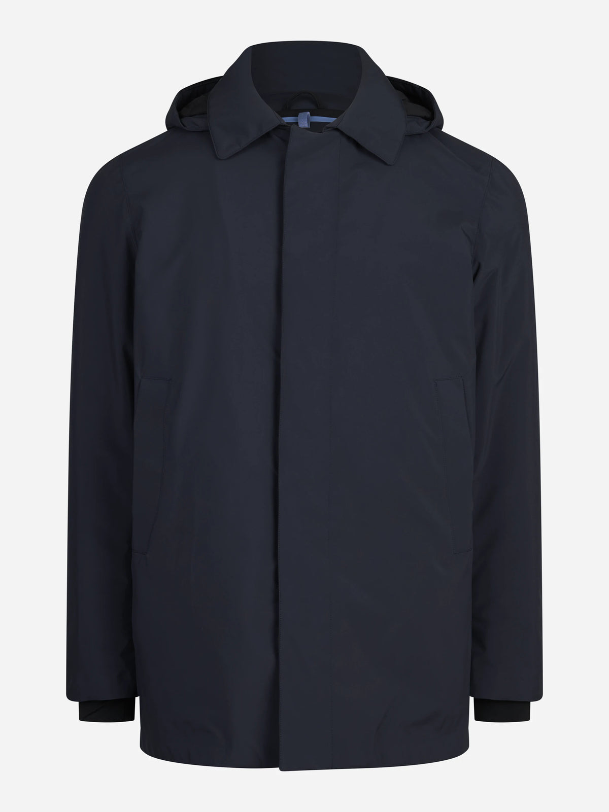 Giaccone Takuya con cappuccio blu - vista frontale