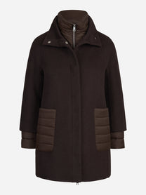 Cappotto Ureshino con interno imbottito marrone - vista frontale