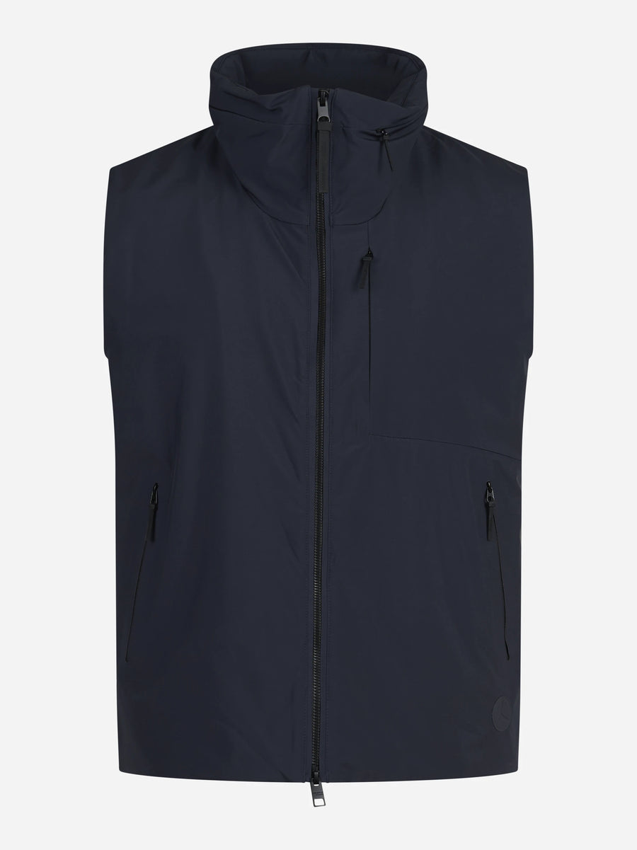Gilet Ono in tessuto tecnico blu - vista frontale