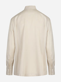 Camicia in lyocell con fiocco beige - vista posteriore