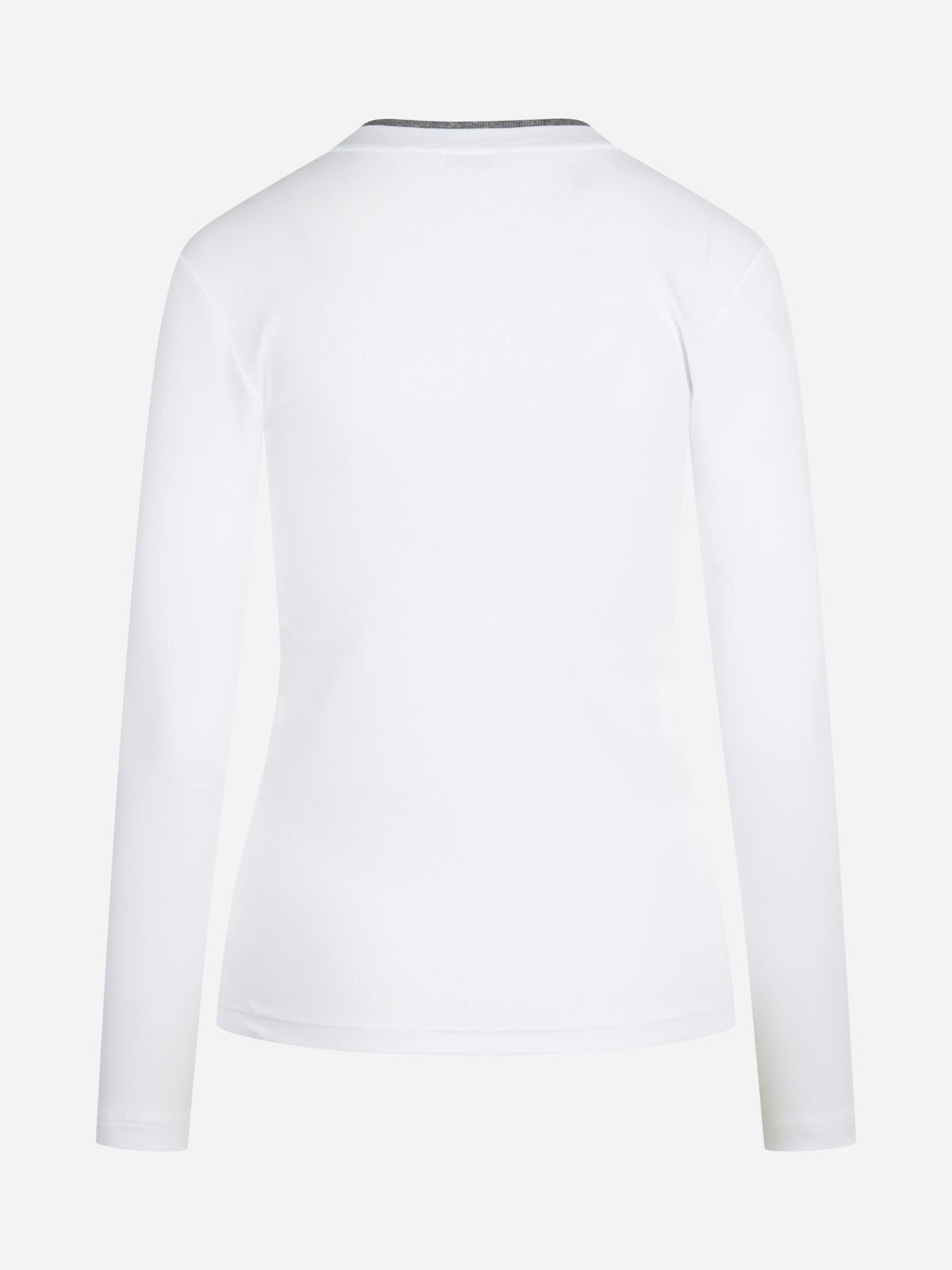 Maglia a microcostine in jersey bianco - vista posteriore