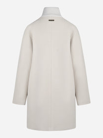 Cappotto con zip in misto lana beige - vista posteriore