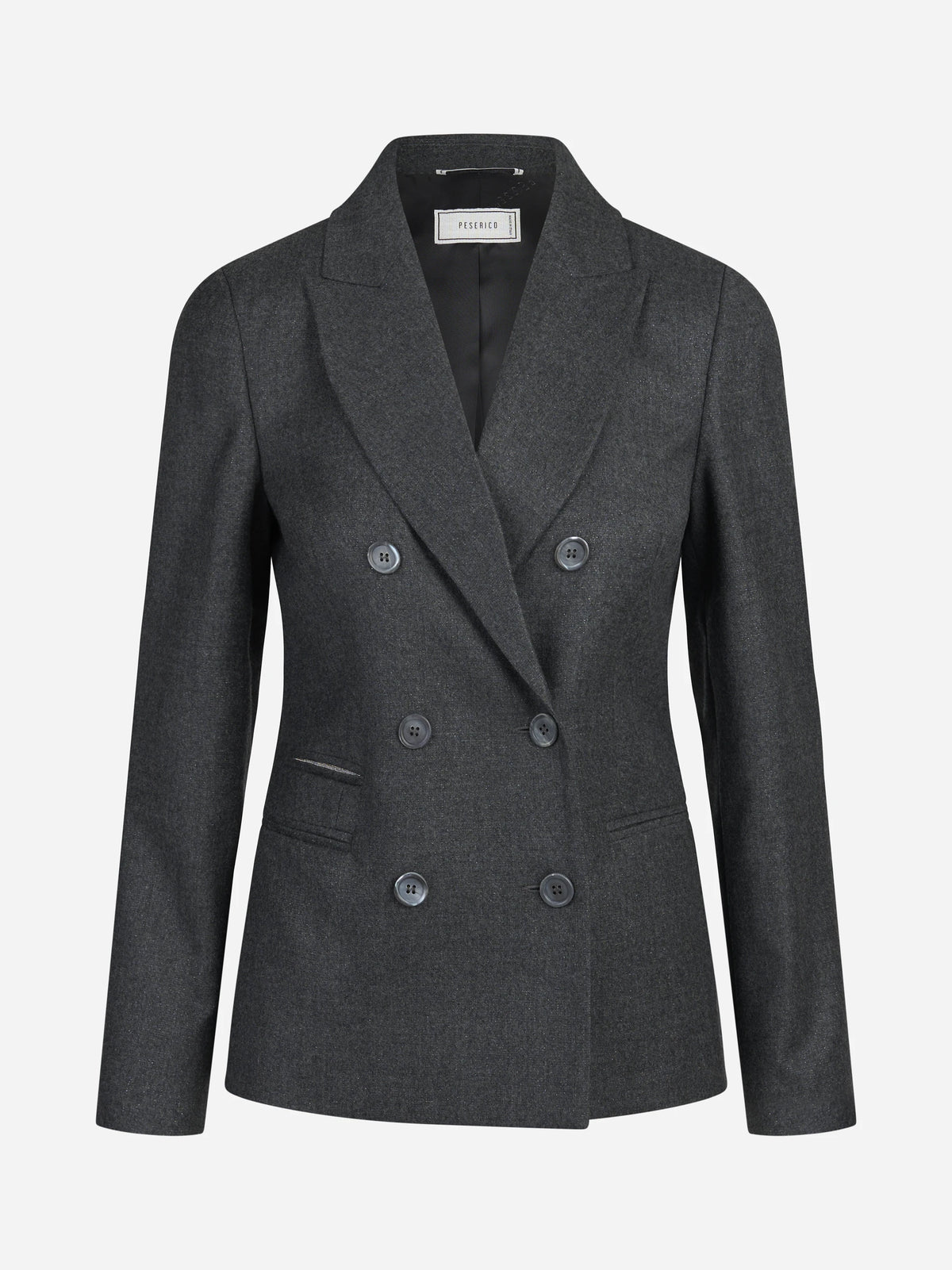 Blazer doppiopetto in lana lurex grigio - vista frontale