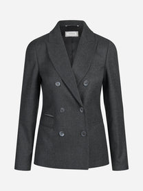 Blazer doppiopetto in lana lurex grigio - vista frontale