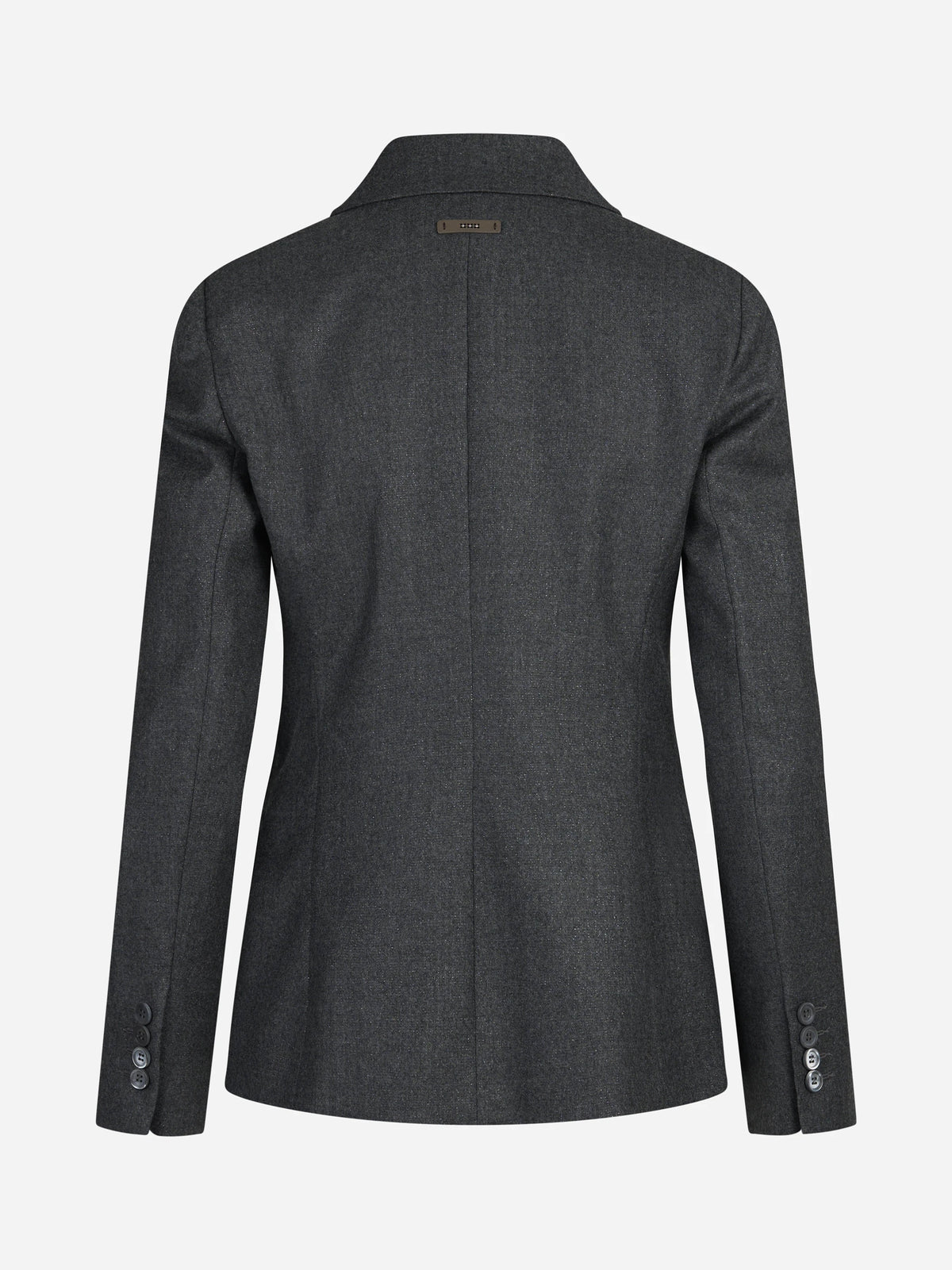 Blazer doppiopetto in lana lurex grigio - vista posteriore