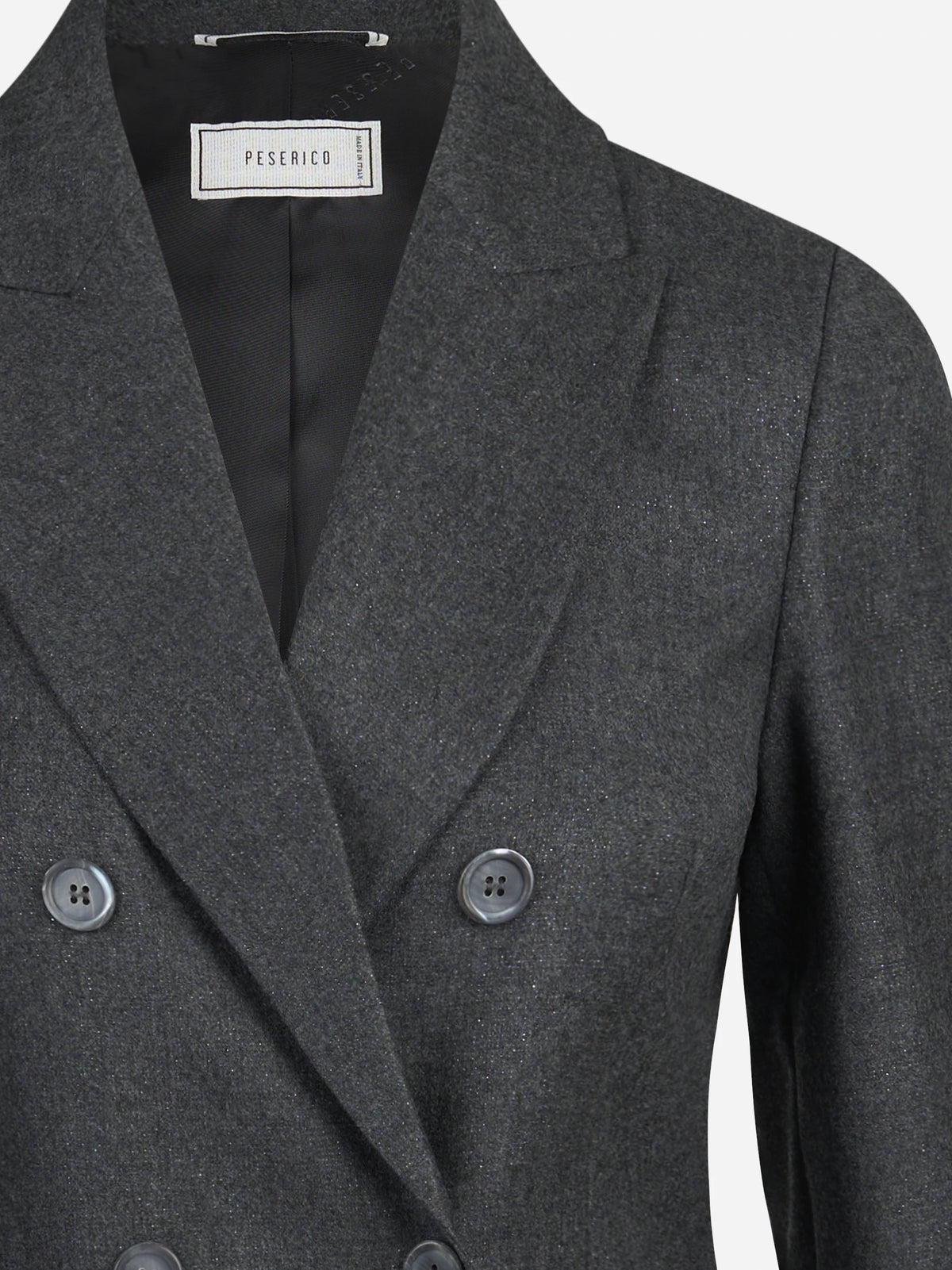 Blazer doppiopetto in lana lurex grigio - dettaglio del prodotto