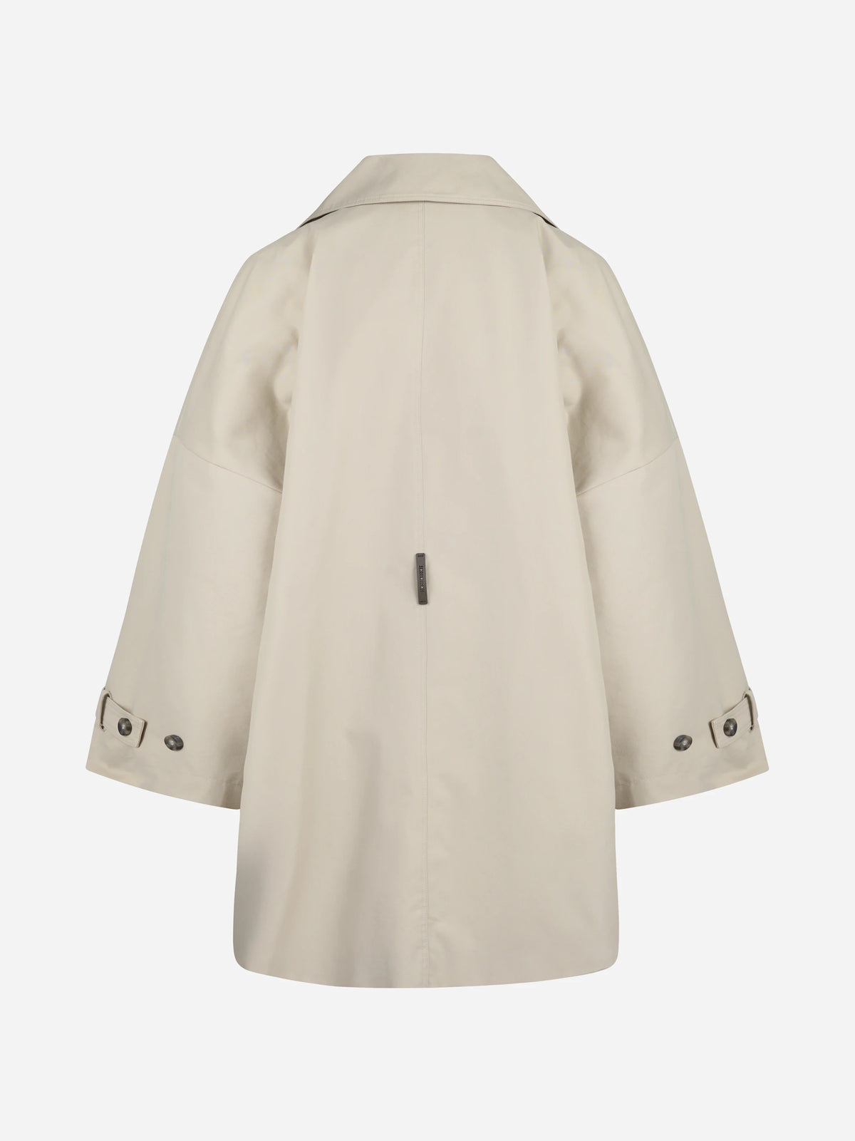 Trench doppiopetto in twill beige - vista posteriore
