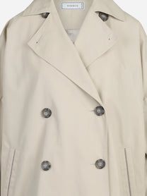 Trench doppiopetto in twill beige - dettaglio del prodotto