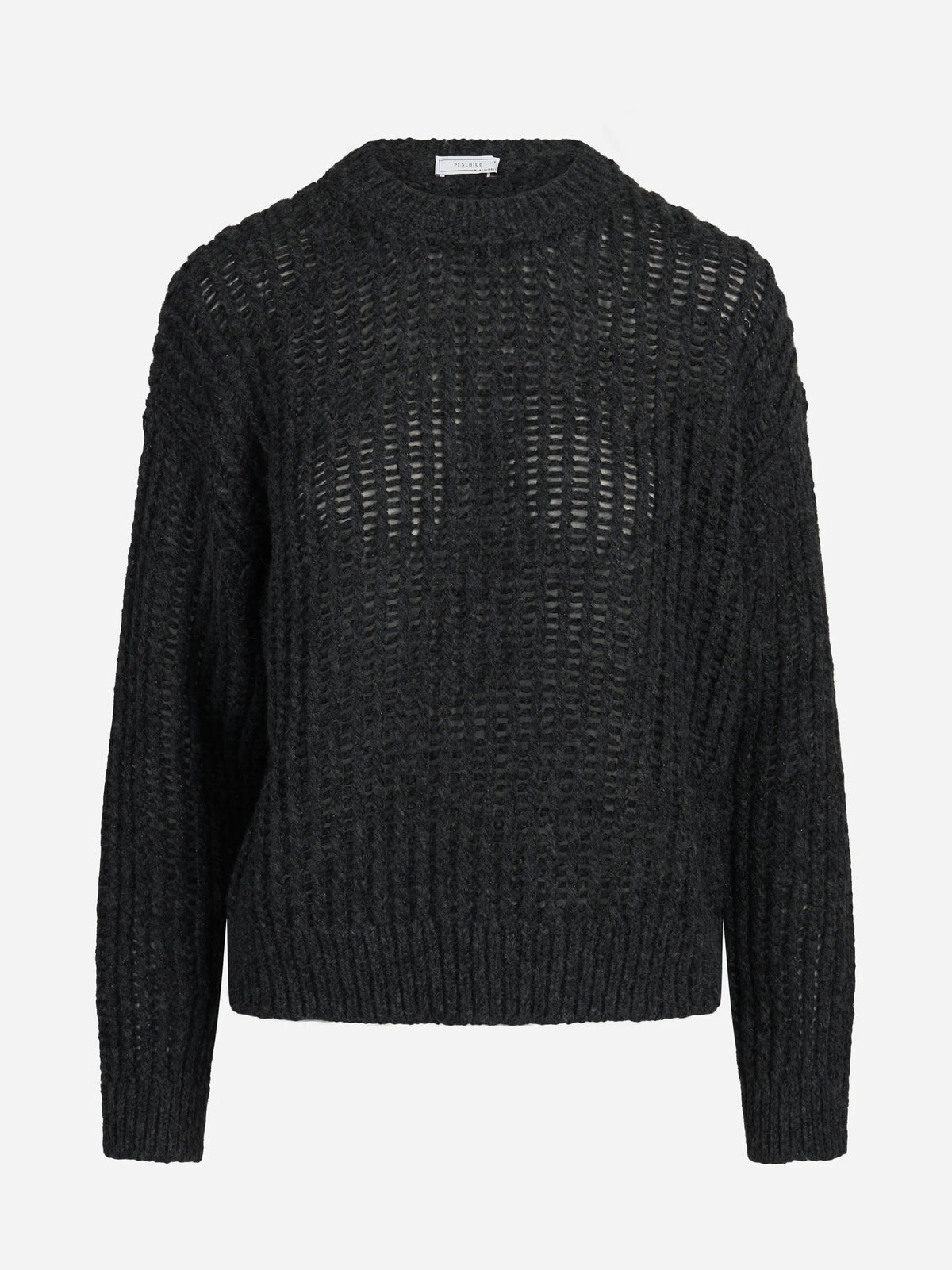Maglia tricot traforata grigia - vista frontale