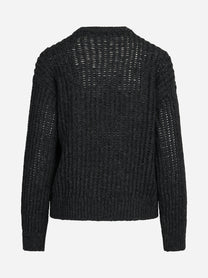 Maglia tricot traforata grigia - vista posteriore