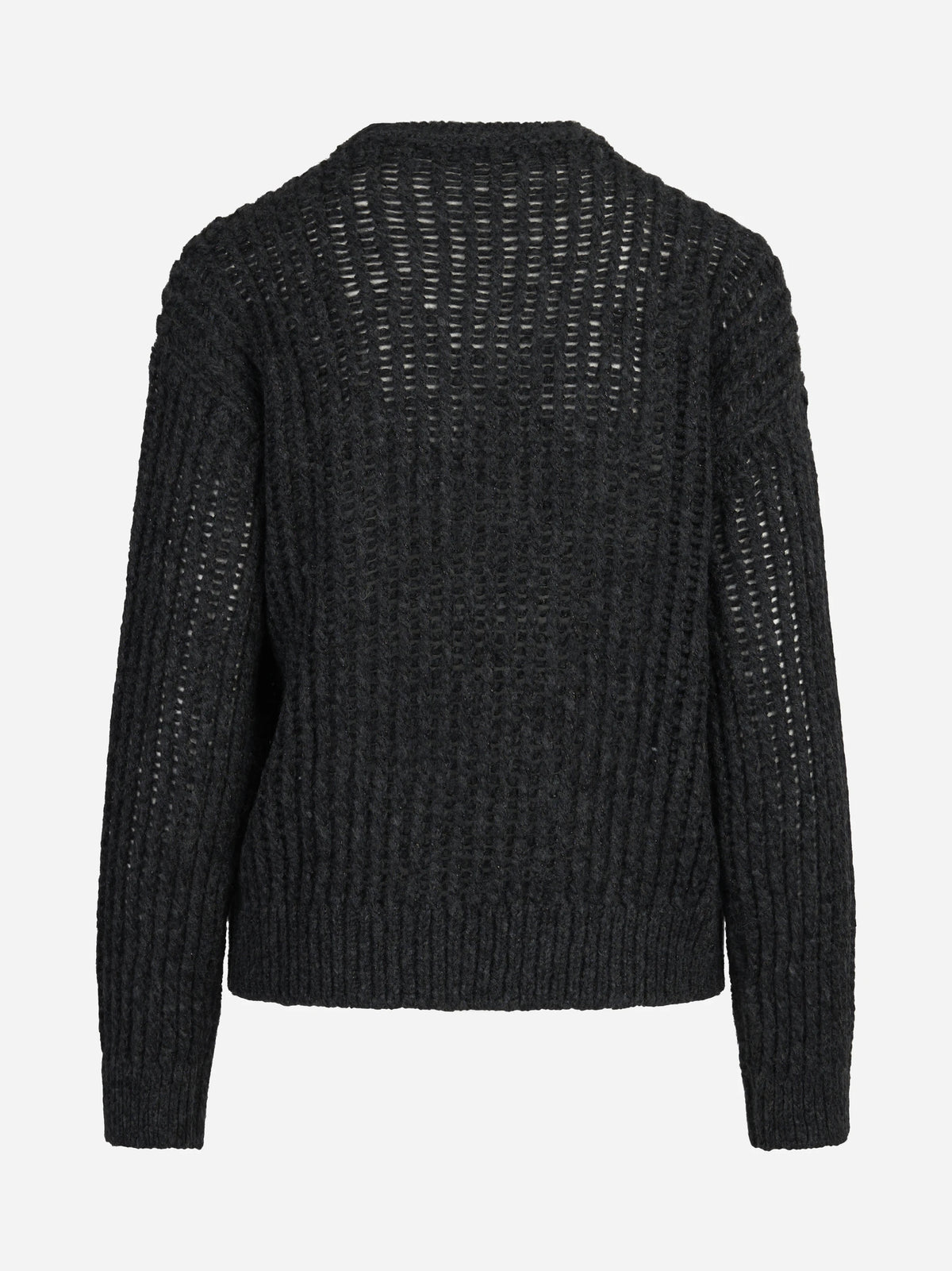Maglia tricot traforata grigia - vista posteriore