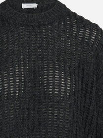Maglia tricot traforata grigia - dettaglio del prodotto