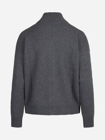 Cardigan con zip e paillettes grigio - vista posteriore