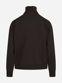 Maglia dolcevita jacquard marrone - vista posteriore